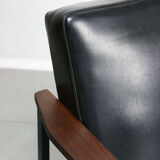 Vintage black bauhaus lounge armchair, 70s