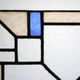 Art Deco Leaded Glass Panel with Geometric Cross Motif, Belgium, Circa 1920