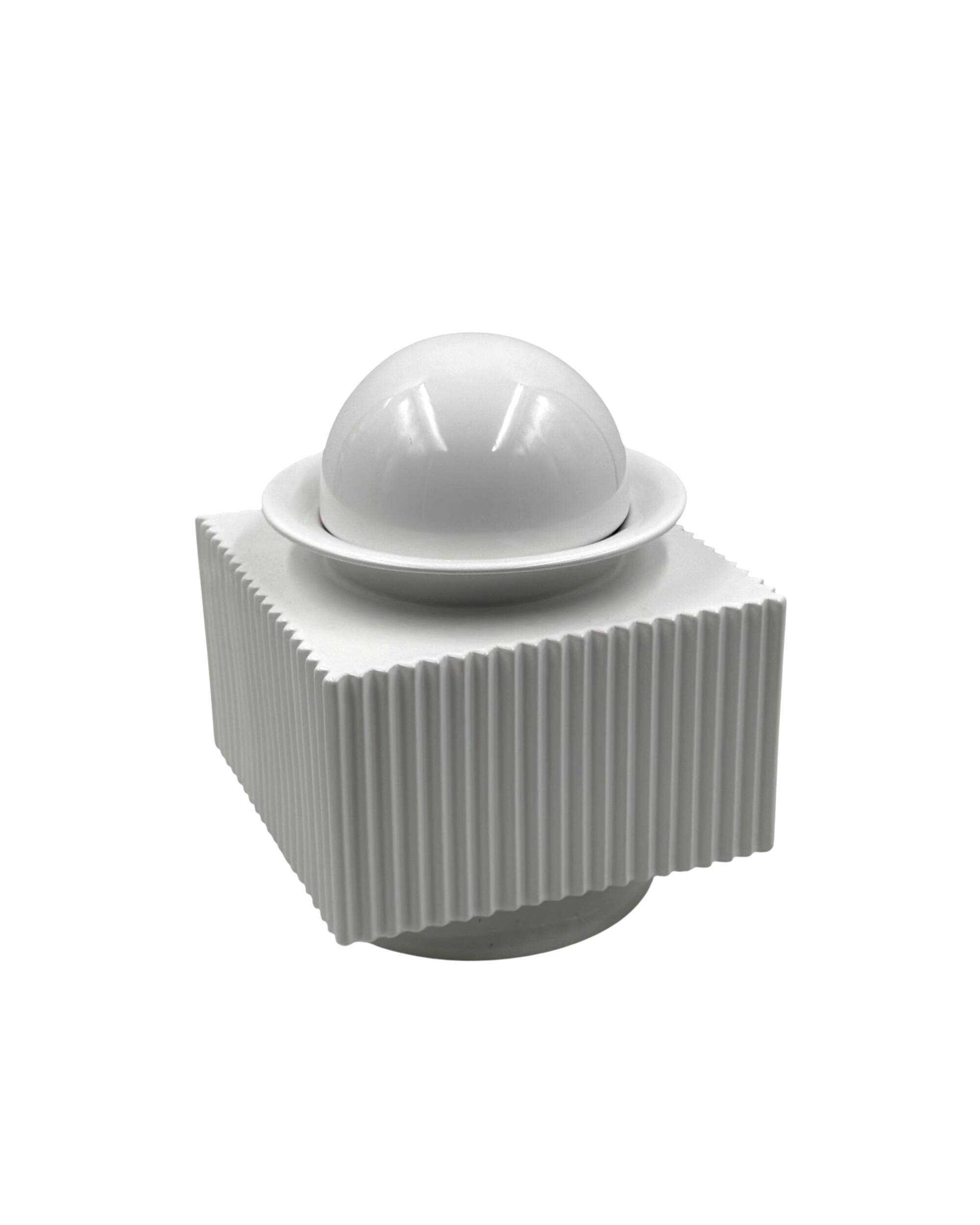 Sergio Asti, postmodern white ceramic vase, Cedit Italy 1970s
