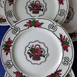 6 flat plates Boch Frères La Louvière. Melba