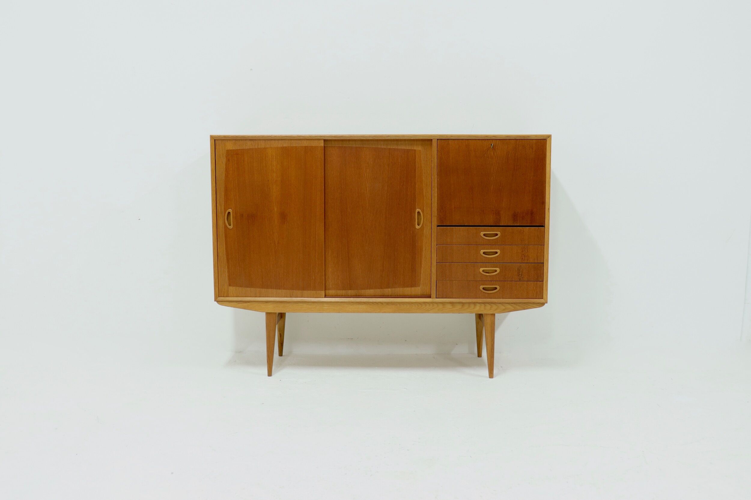 Scandinavian Two Tone Teak Highboard 1960s