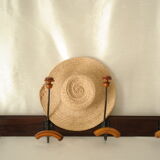 Vintage walnut wall-mounted coat rack for school, bistro.