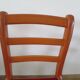 Solid cherry wood chairs and red velvet seat - Set of 4 - Louis Philippe style