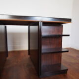 Bureau Art Déco double face en ébène de macassar et bois noirci