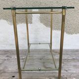 Coffee table brass and glass, 70s