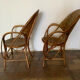 Pair of chestnut armchairs