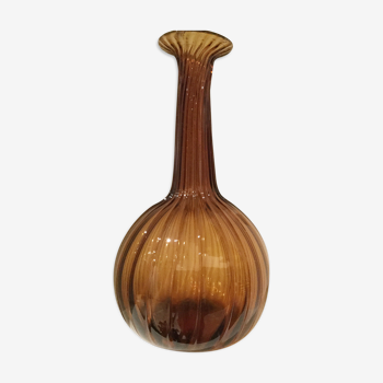 Carafe blown Empoli mouth amber