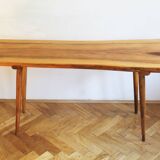 1960s Organic Solid Oak Side Table