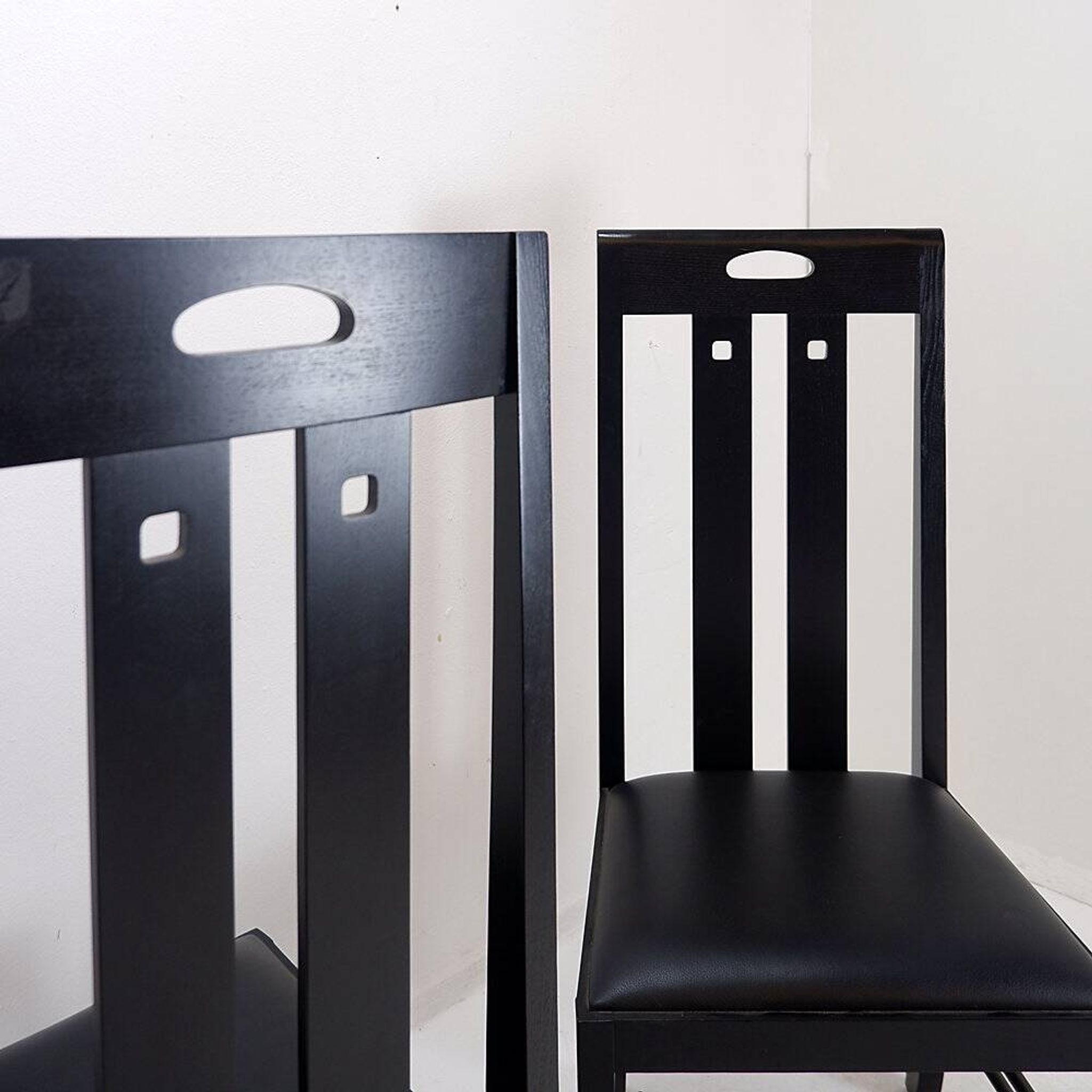 Pair of high-back chairs 'Ingram' by Charles Rennie Mackintosh for Cassina, 1980s