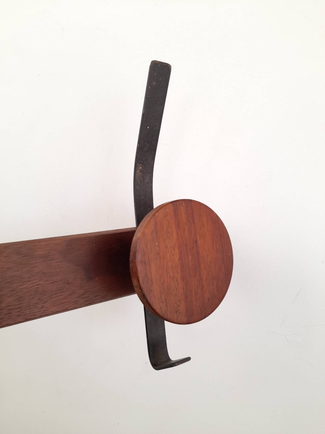 Teak and metal coat rack from the 60s