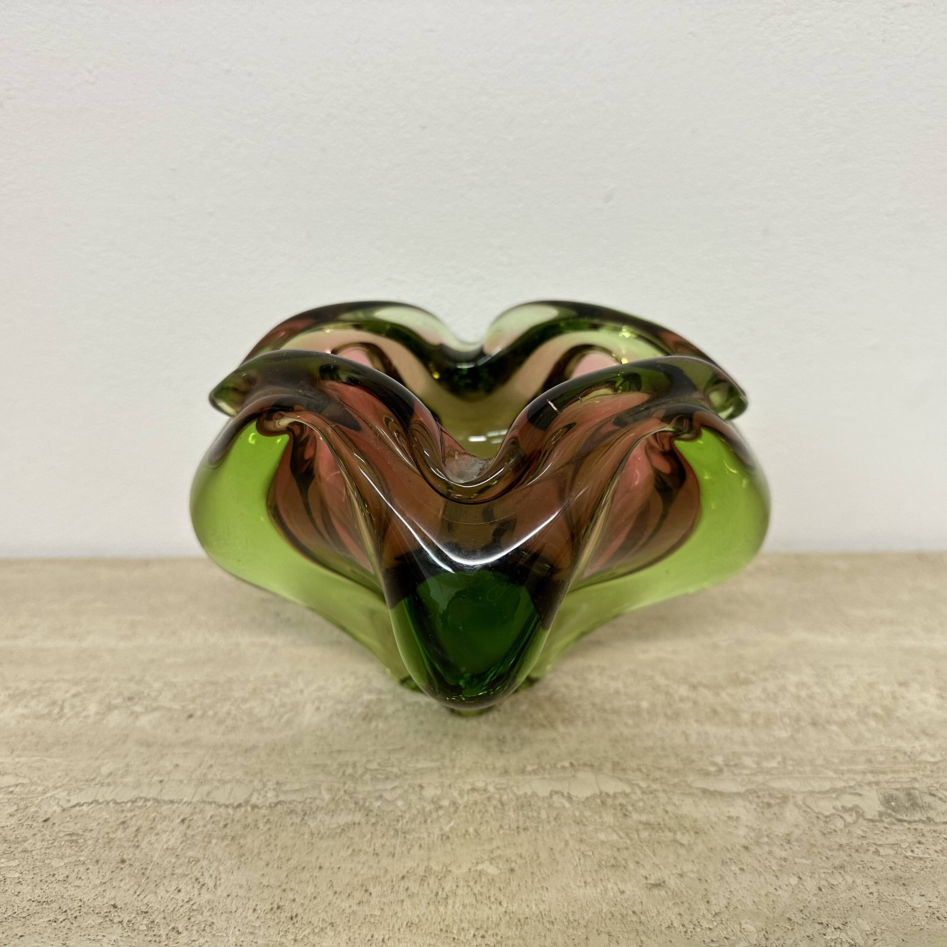 Mid century Murano glass bowl , 1970s