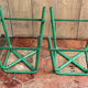 Pair of industrial stools, wood and metal