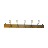 old coat rack with 5 metal hooks