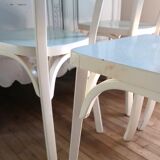 Set of 4 Baumann bistro chairs in wood and formica