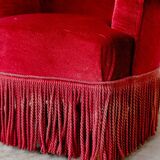 Burgundy toad armchair