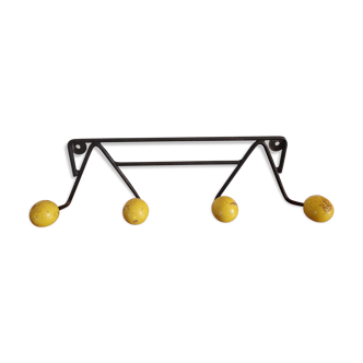 Coat hook 4 yellow balls
