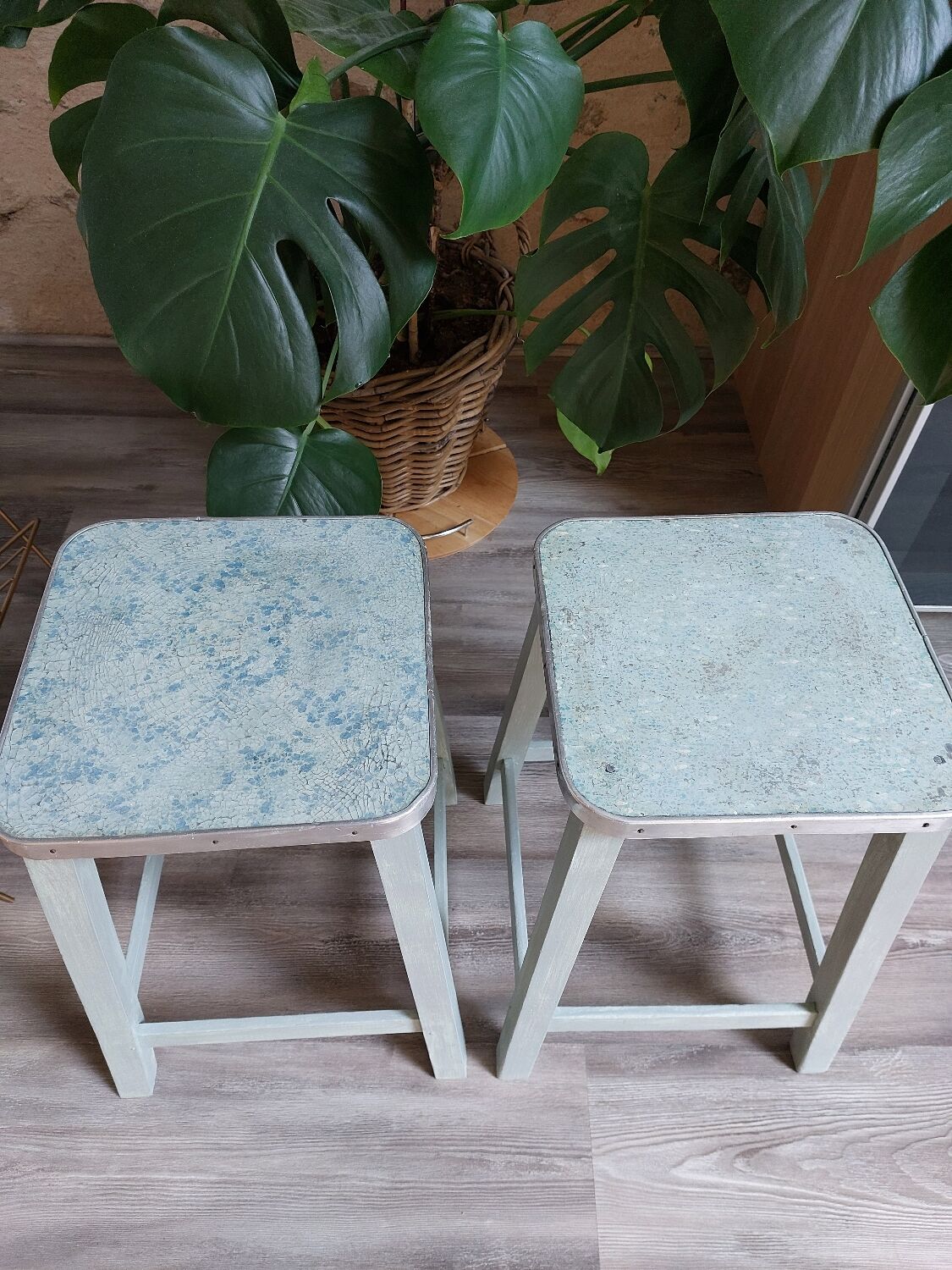 2 tabourets années 50s