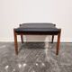 Danish - Style Stool with Faux Leather – 1970s