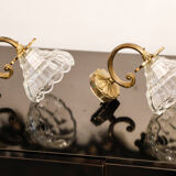 Pair wall light Murano faceted glass