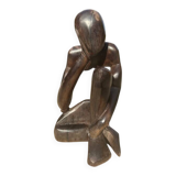 Wooden statue "the thinker"