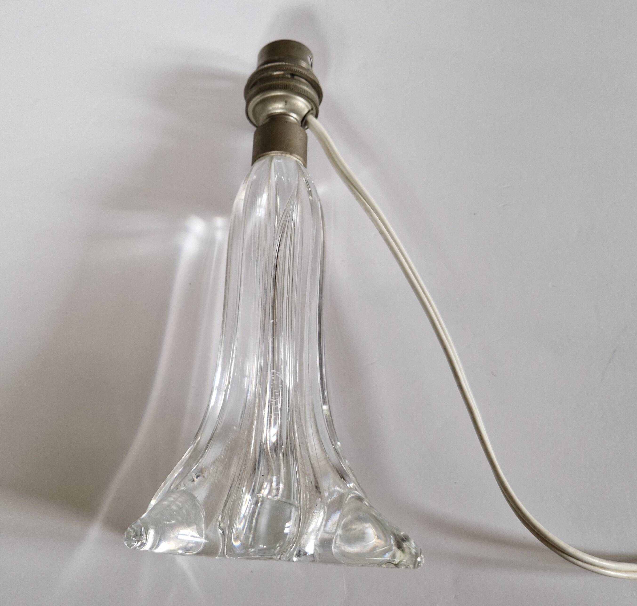 Pied de lampe cristal Art Déco 1950