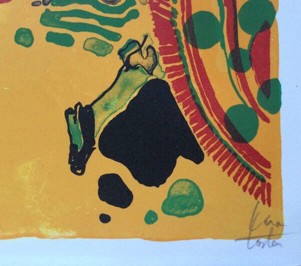 Lithographiesignée .la plage au ciel bleu.philippe cara costea