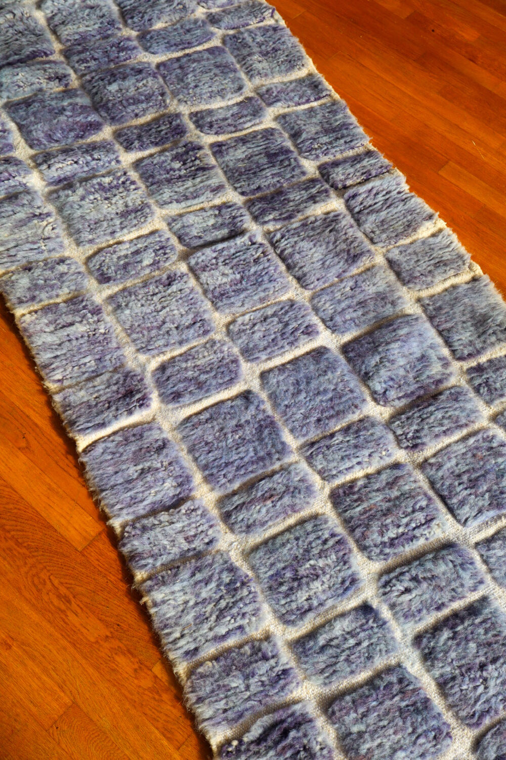 Lilac blue Moroccan Berber corridor carpet