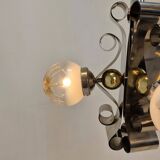 Vintage Mazzega Murano Pendant Light with 3 Glass Globes, Italy, circa 1970