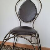 Metal and leather chair