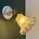 Vintage frosted glass tulip wall light