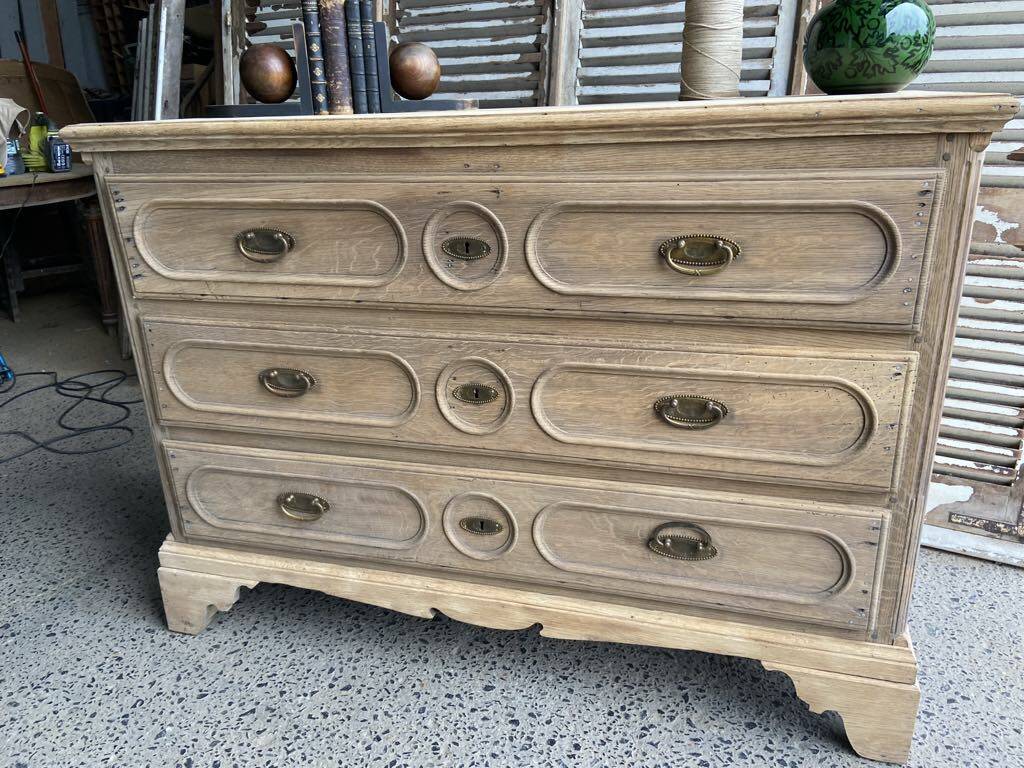 Raw wood chest of drawers