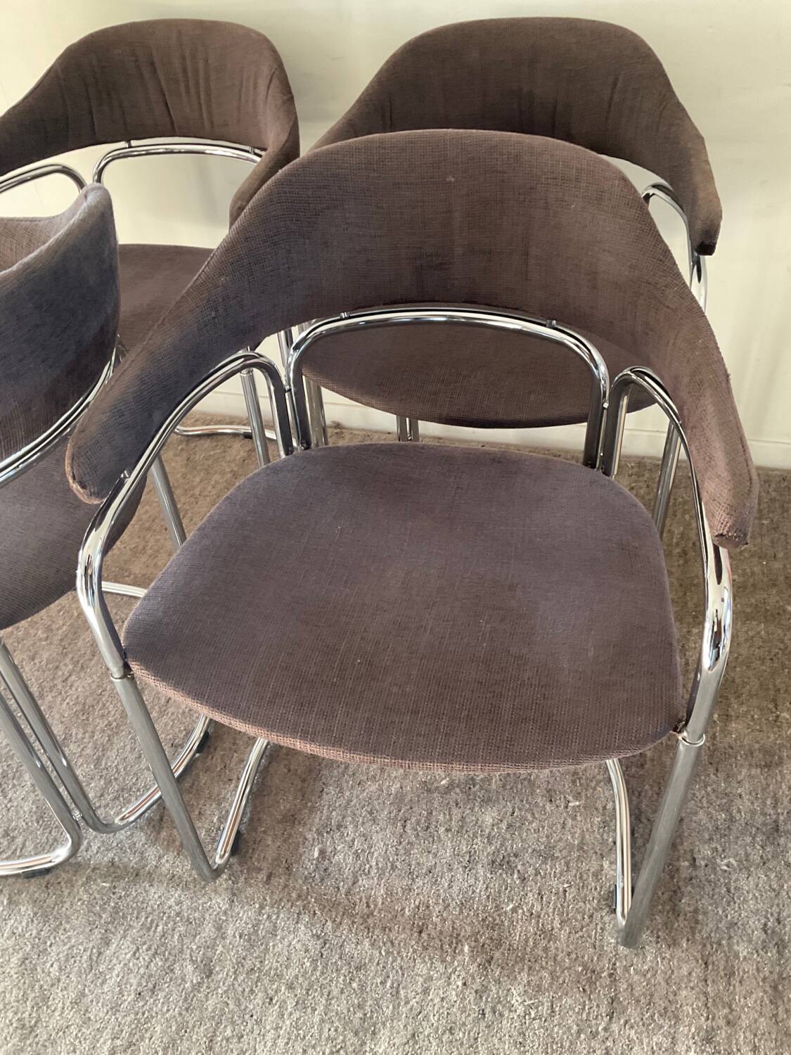 Series of 4 Italian armchairs by Otto Gerdau 1970s