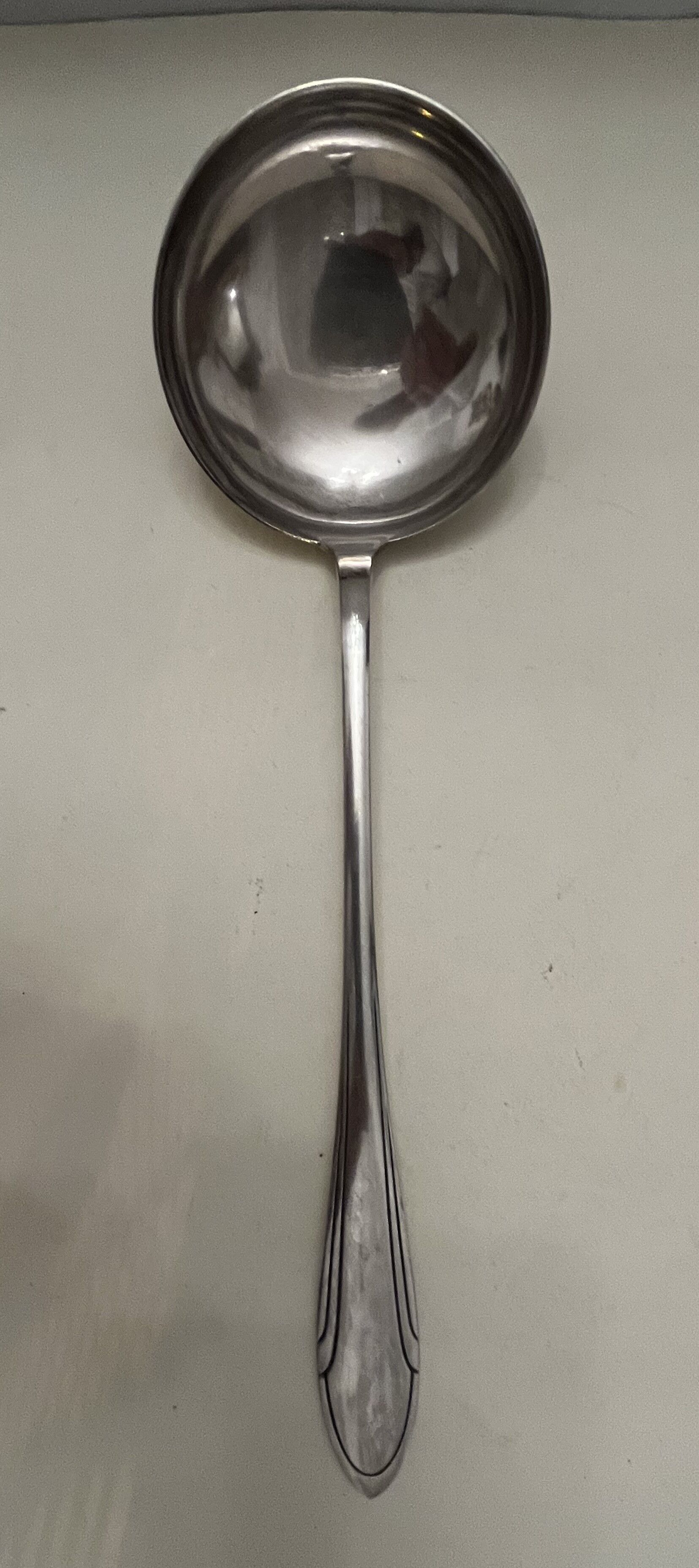 Art deco silver metal ladle