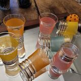 Colored granite glasses 60's