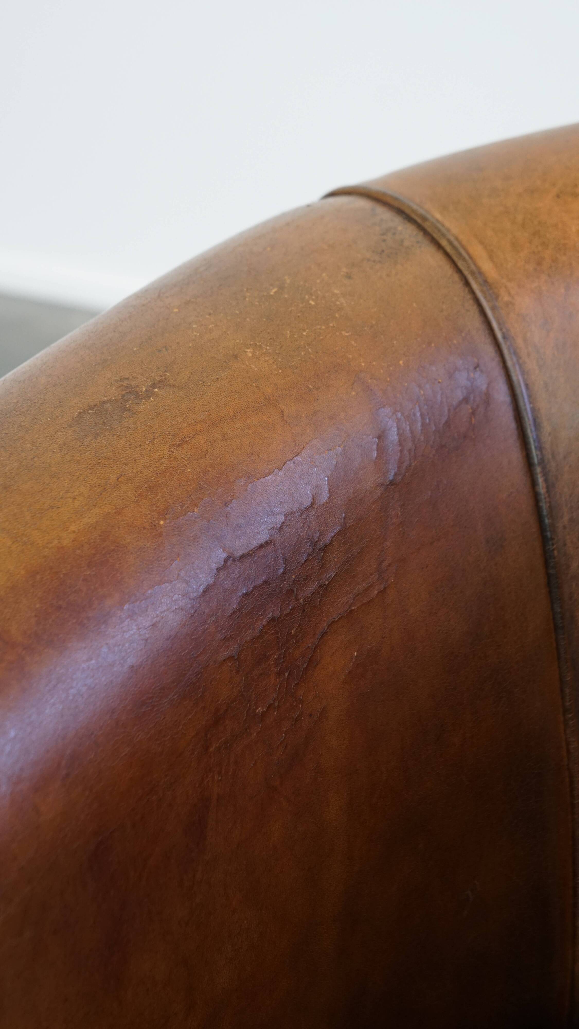 Vintage Sheepskin Leather Club Chair
