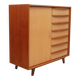 1950s chest of drawers bicolor maple/walnut