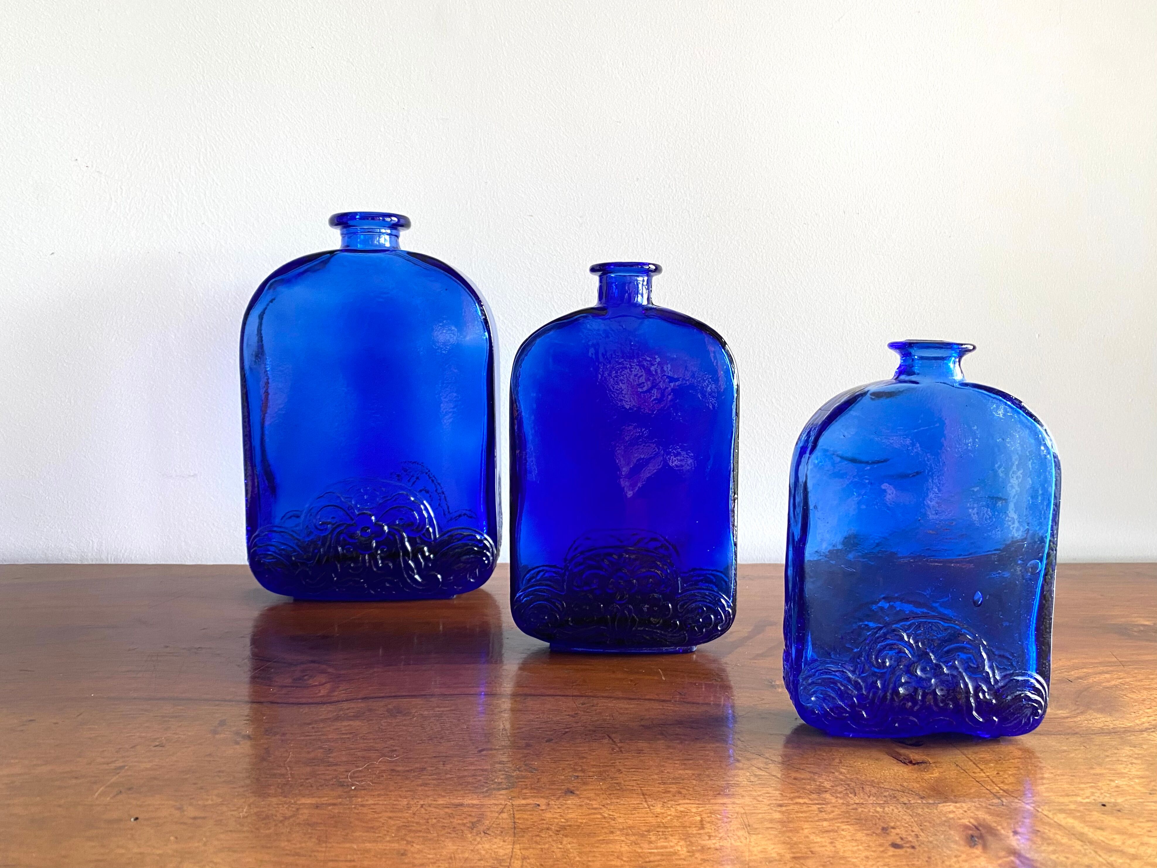 Cobalt blue glass apothecary bottle