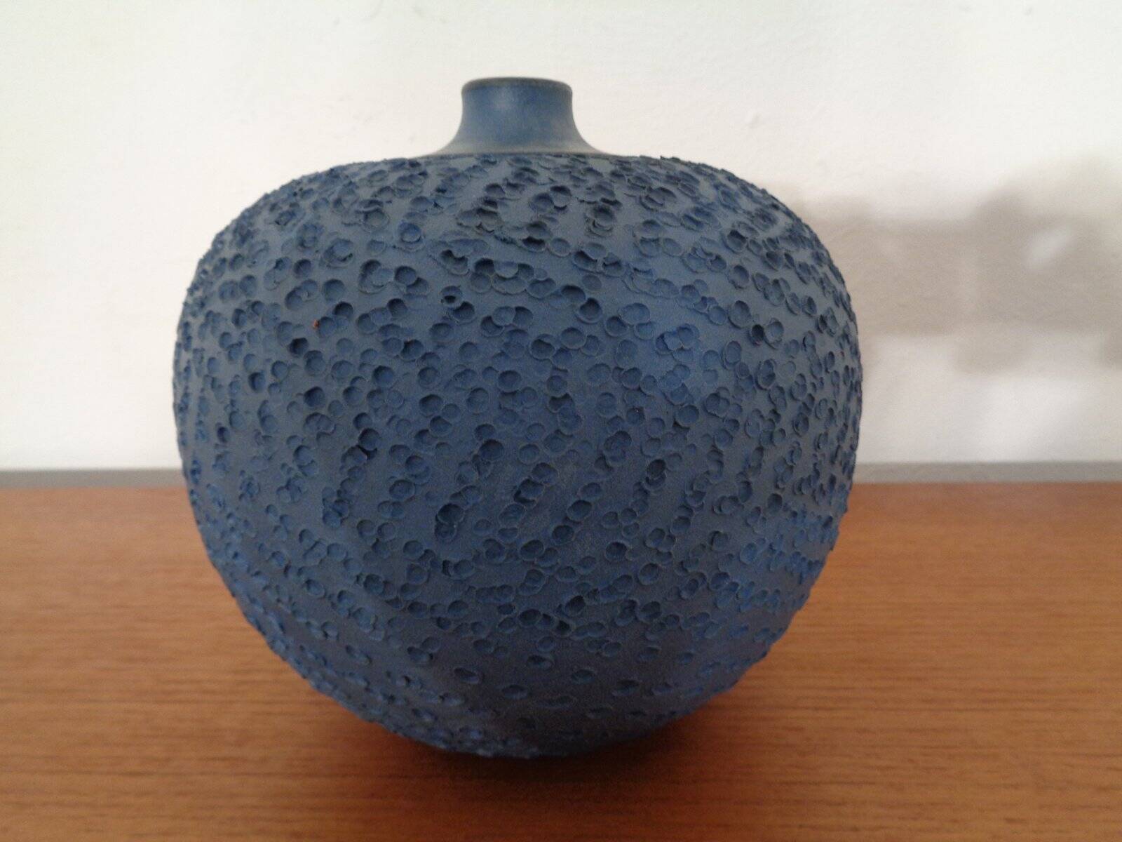 Bauhaus Blue Studio Ceramic Vase by Heiner Hans Körting, 1940s
