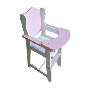 Chaise haute de poupée en bois
