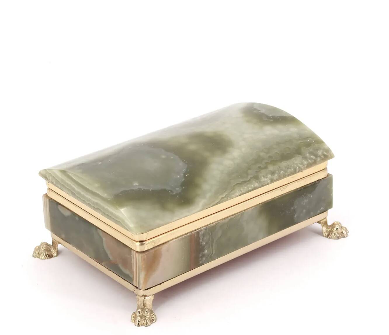 Italian onyx and gold metal catchall, 1970s.