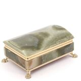 Italian onyx and gold metal catchall, 1970s.