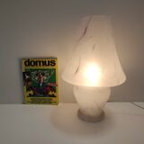 Murano glass table lamp with a pink marble effect, italy