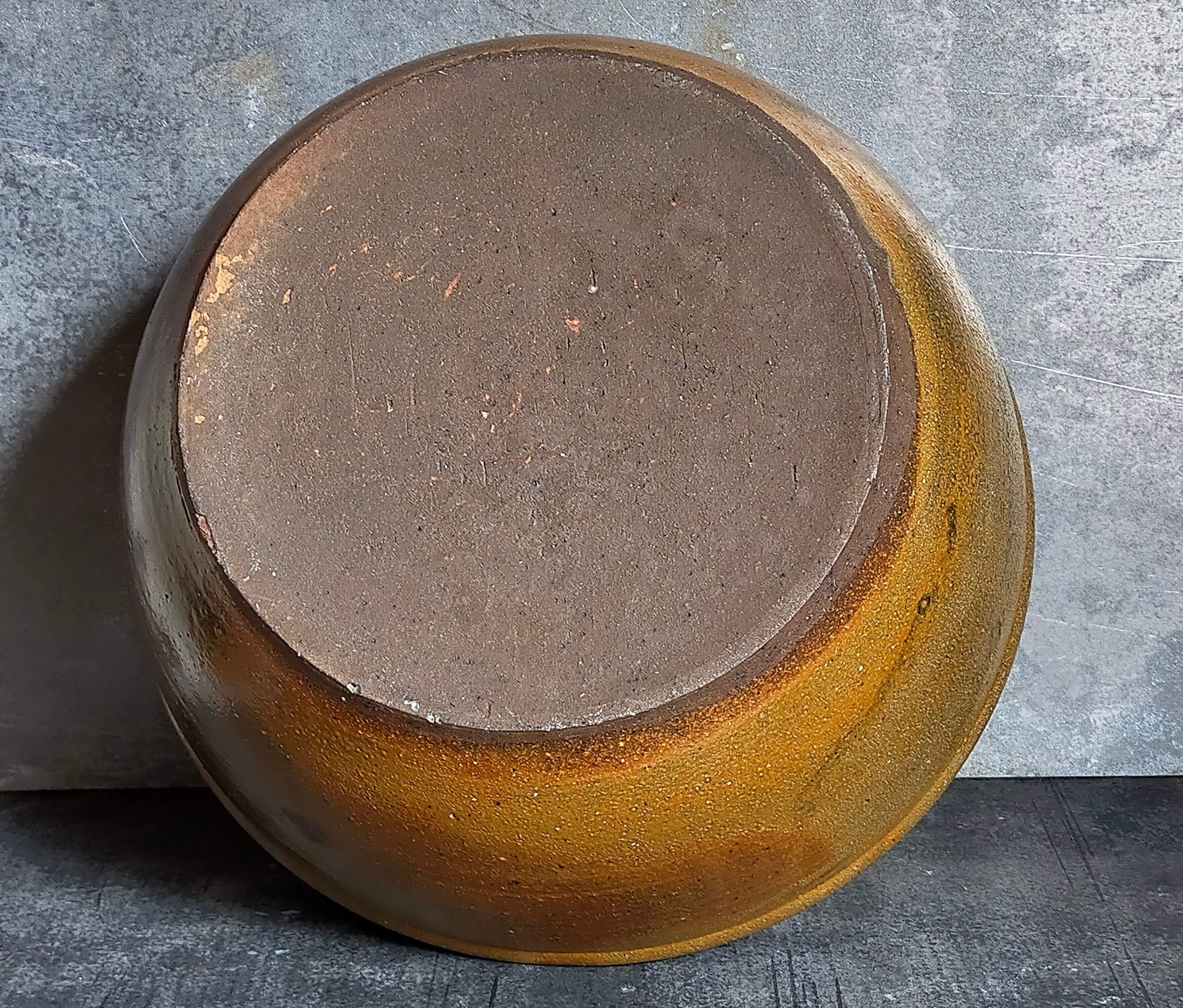 Salad bowl -potter's jatte in enamelled stoneware XXL vintage 30 cm