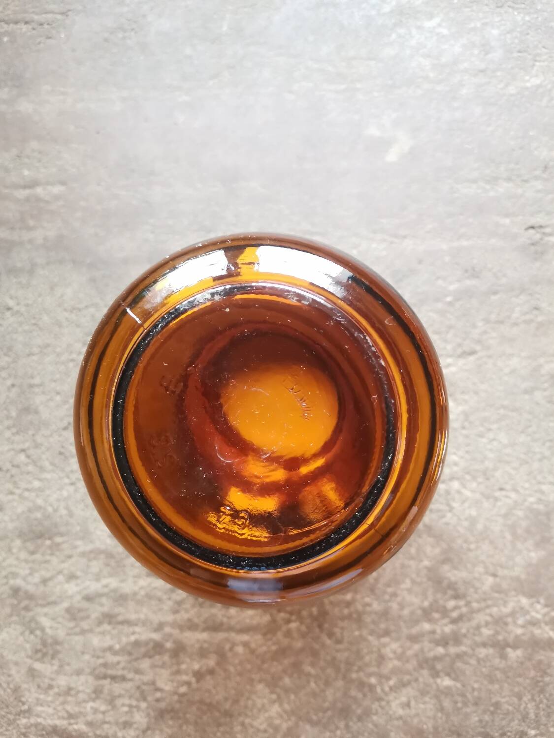 Vintage amber glass jar with yellow lid nescafe SNBP