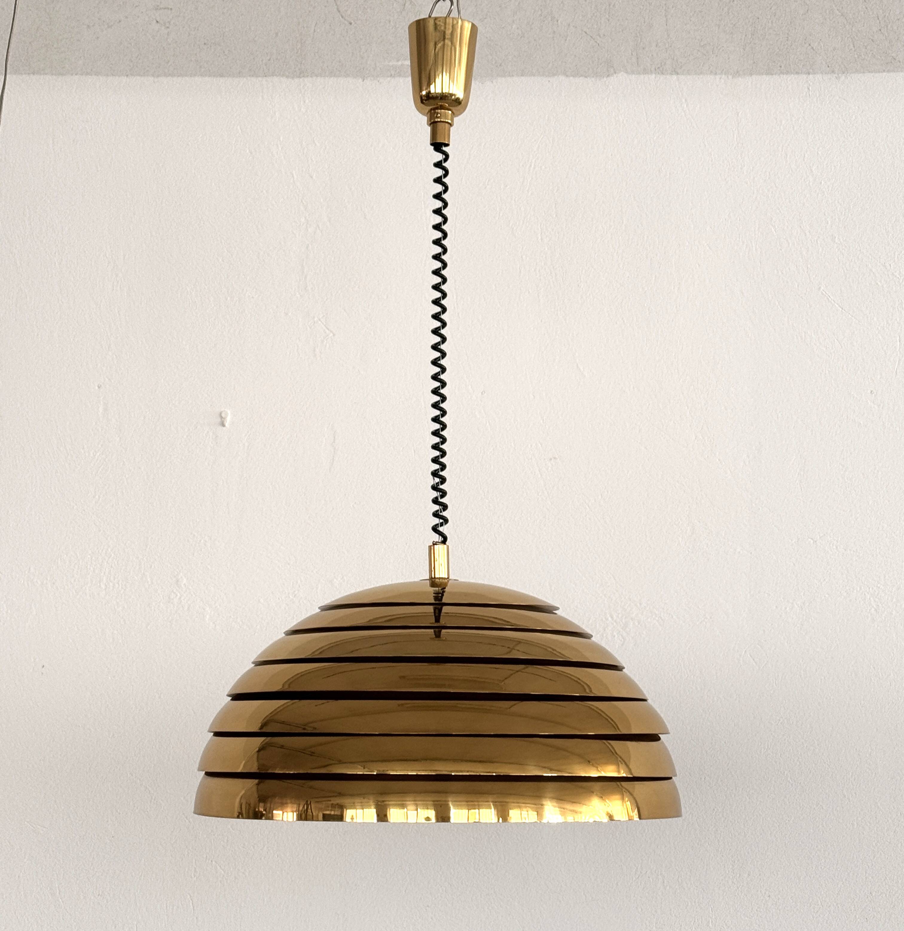 Midcentury Modern Brass Chandelier by Vereinigte Werkstätten, 1960