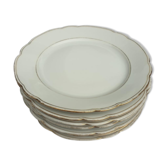 Set 7 plates porcelain gold fillets Seltmann Bavaria