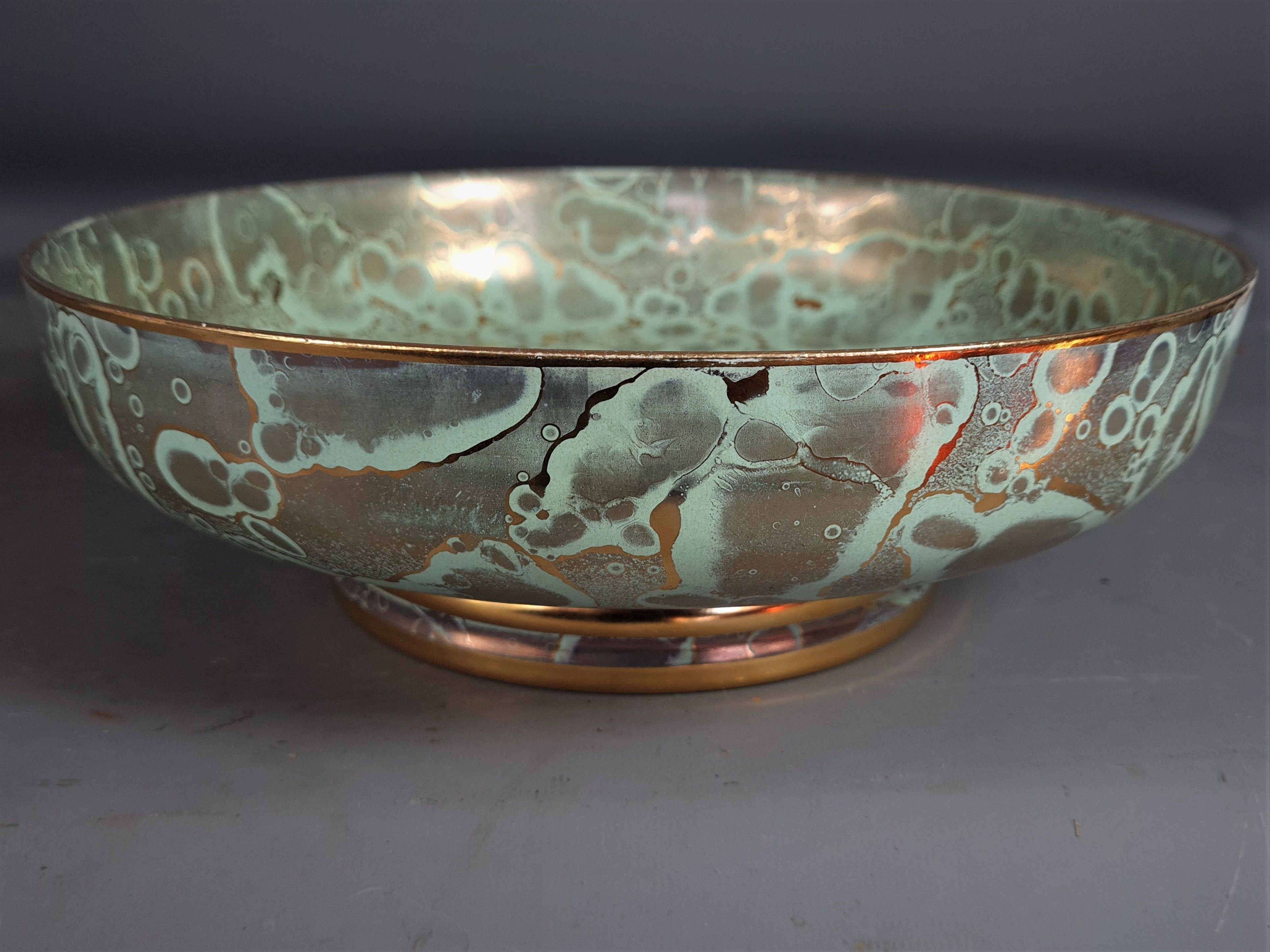 Celadon green porcelain cut Ateliers de Sèvres J. Mazeaud J. Faverot 26 cm sb