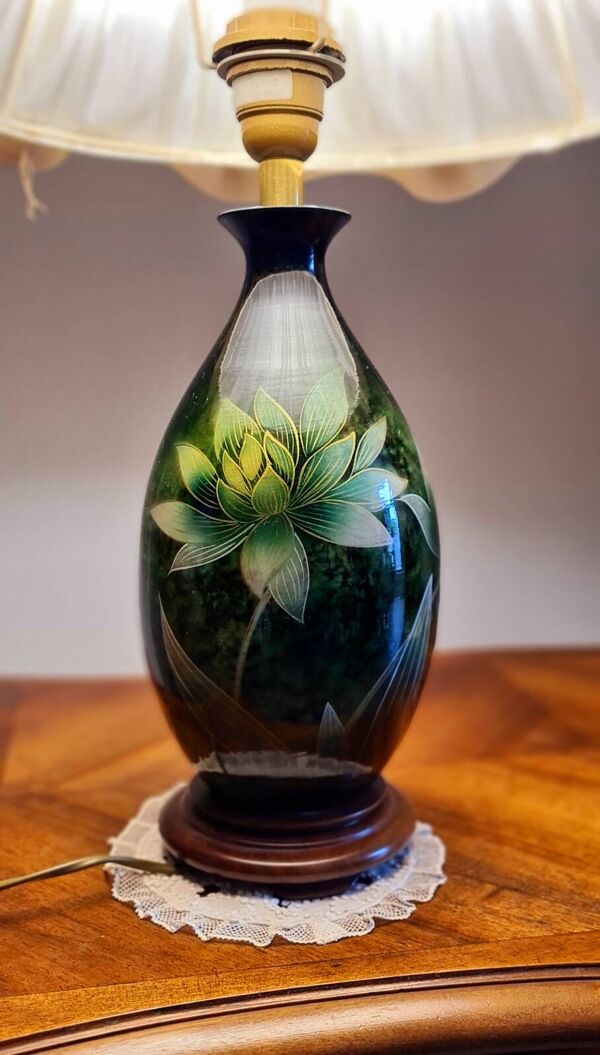 Lampe verte signée Louis Drimmer