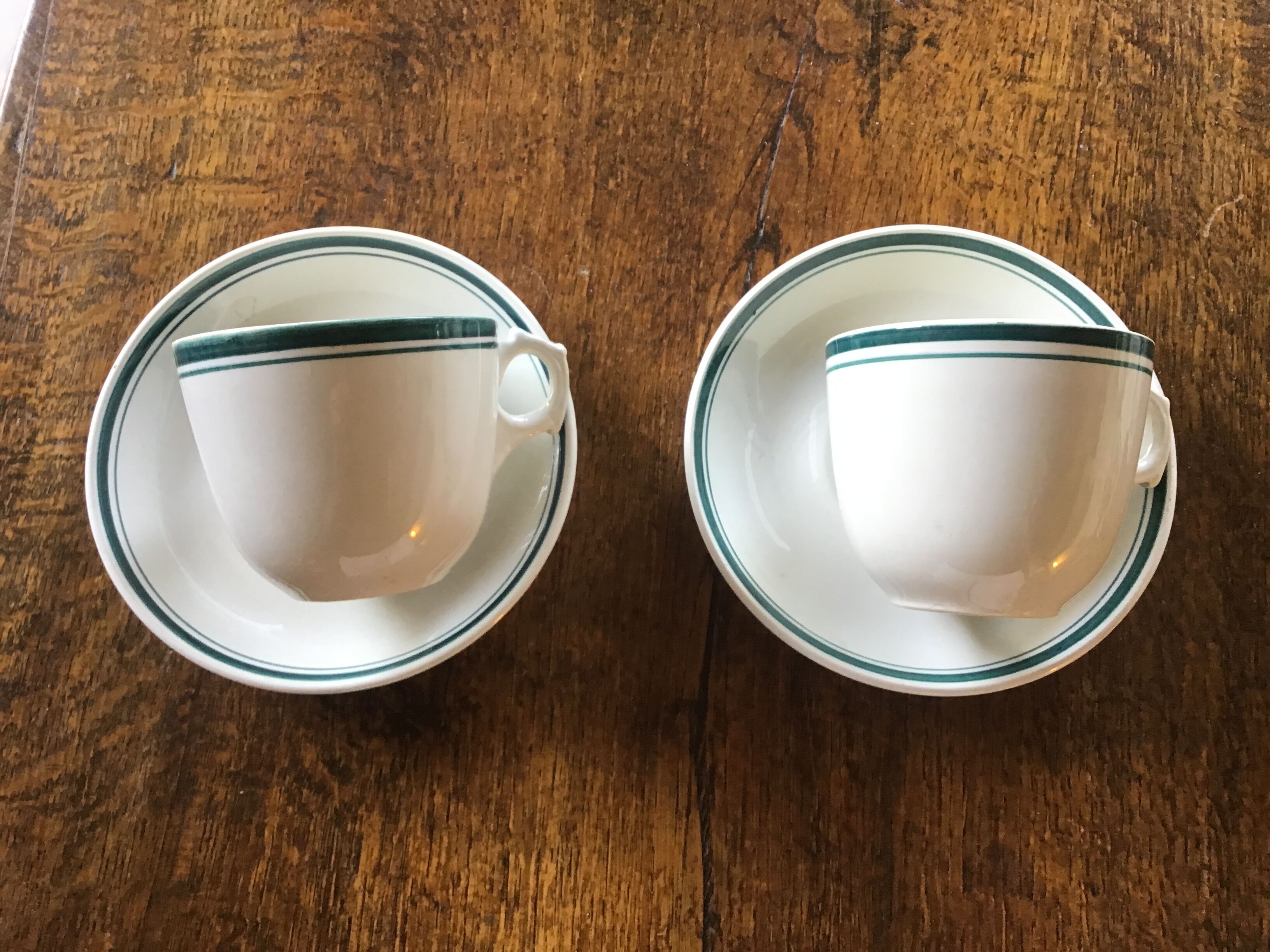 Tasses et soucoupes Sarreguemines terre de fer
