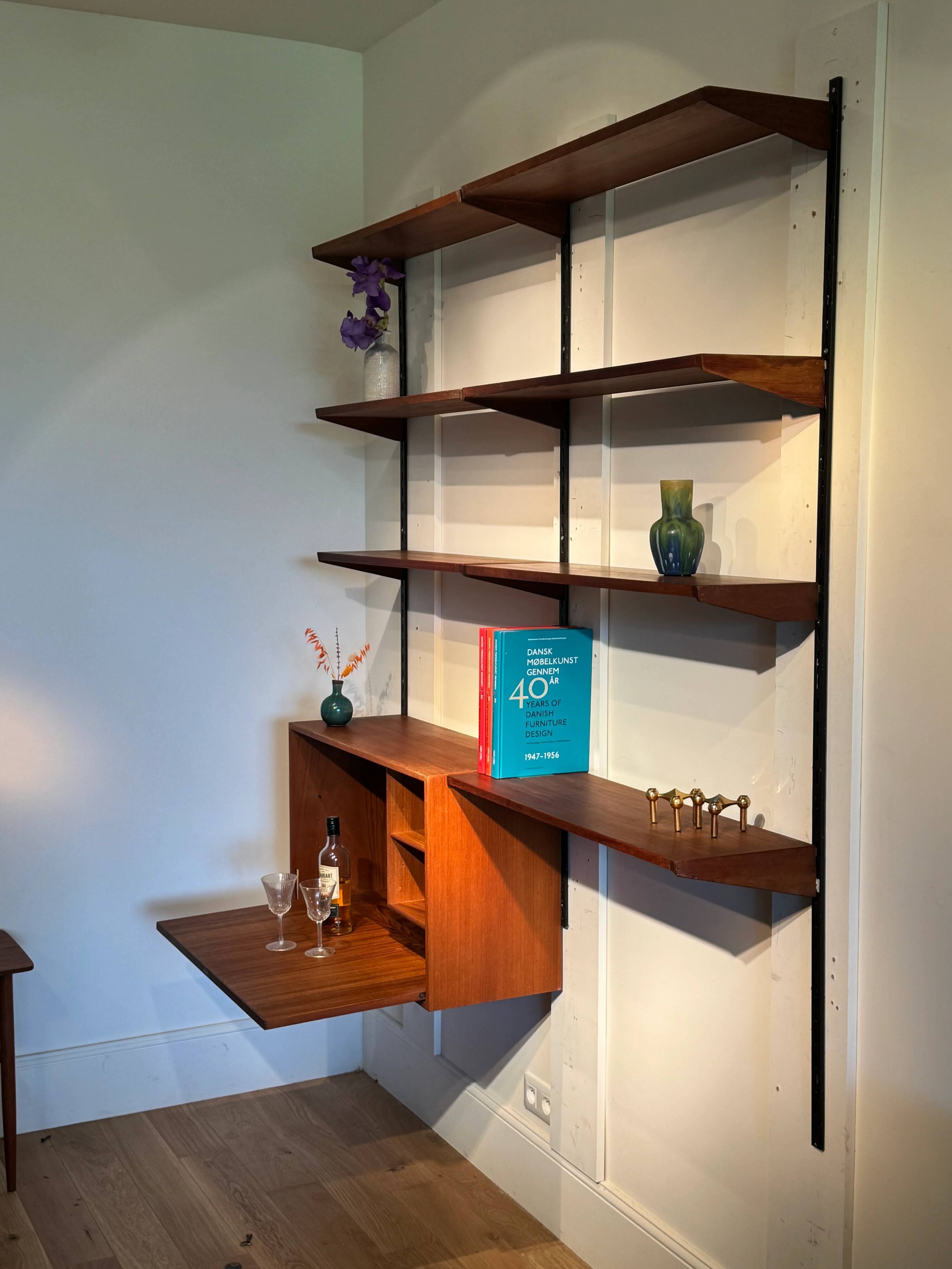 Vintage Scandinavian wall library by Kai Kristiansen for FM Møbler